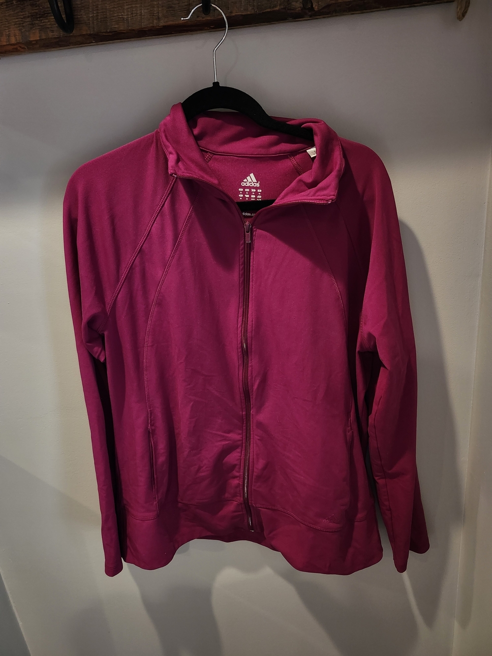 adidas Women’s Magenta Full-Zip Bomber Jacket
